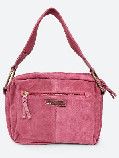 Artisan Suede Leather Embellished Shoulder Bag