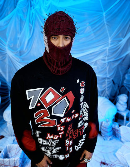 RANSOM [FULL-SLEEVE DISTRESSED T-SHIRT]