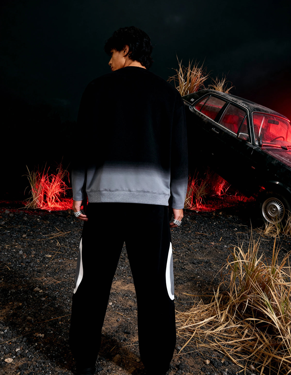 JUDAS [HAND-SPRAYED SWEATSHIRT] BLACK+RED / XS