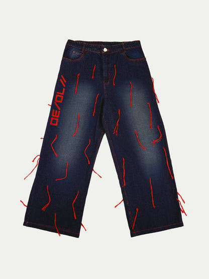 DRIP [HAND-EMBROIDERED BAGGY JEANS]