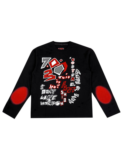 RANSOM [FULL-SLEEVE DISTRESSED T-SHIRT]