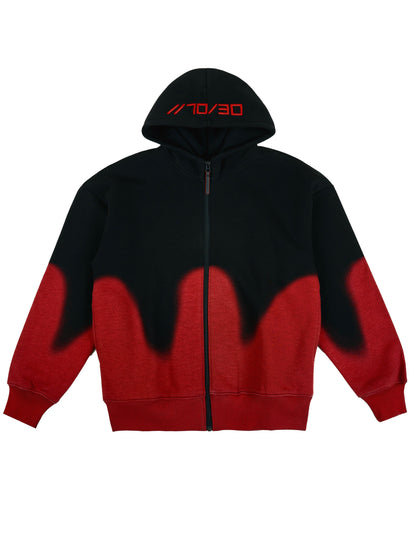 STAINED [RELAXED ZIP-UP HOODIE]