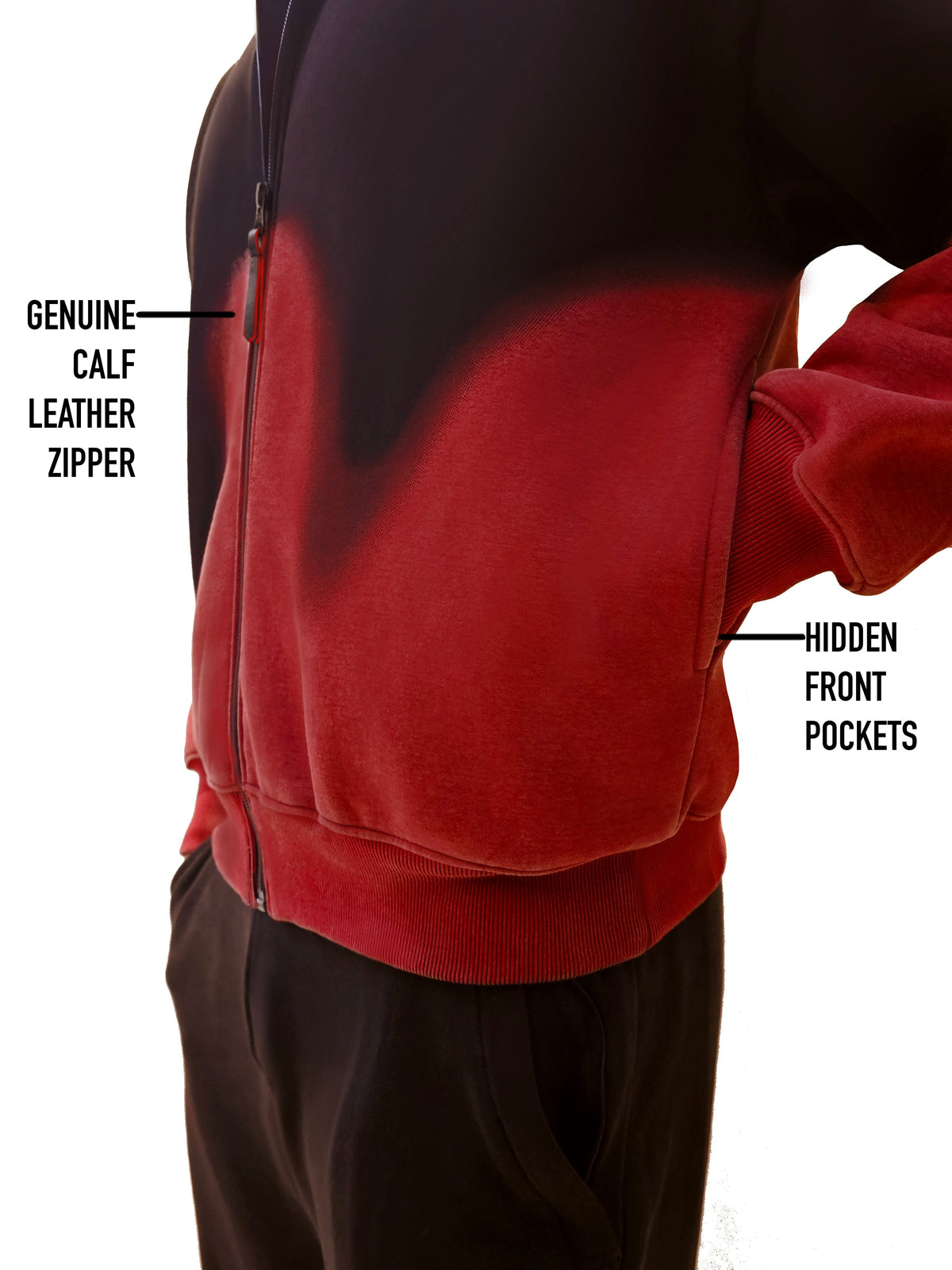 STAINED [RELAXED ZIP-UP HOODIE]